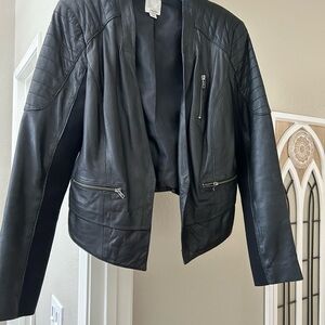 Halogen leather jacket